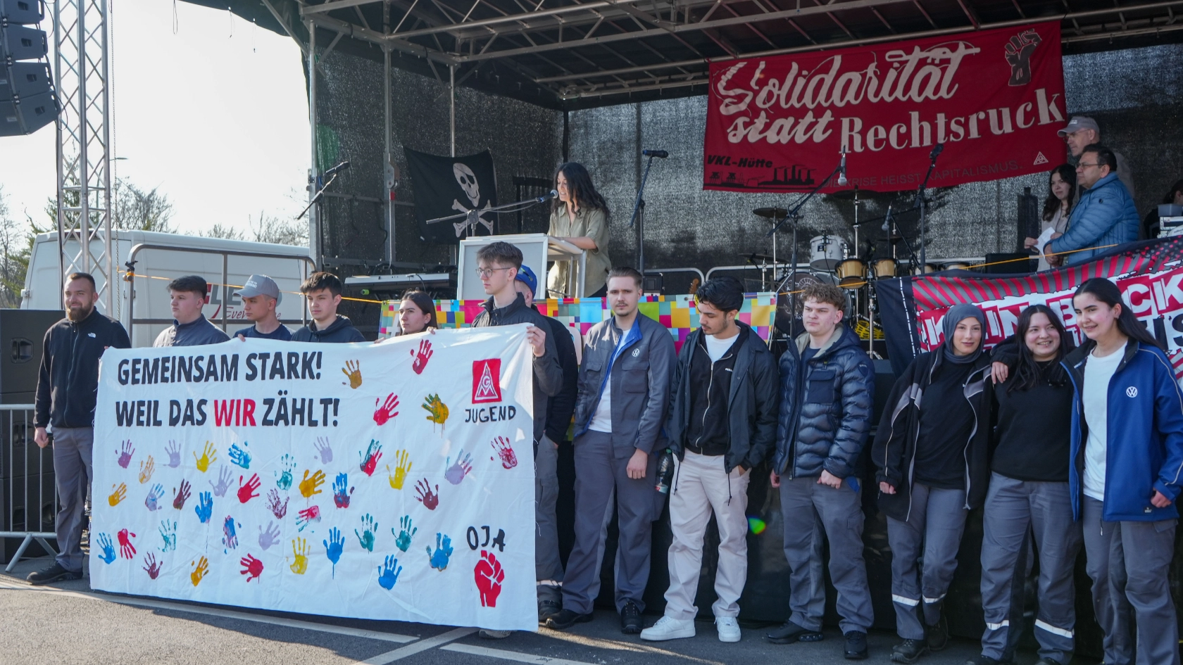 Kundgebung zum Tag gegen Rassismus bei Salzgitter Flachstahl