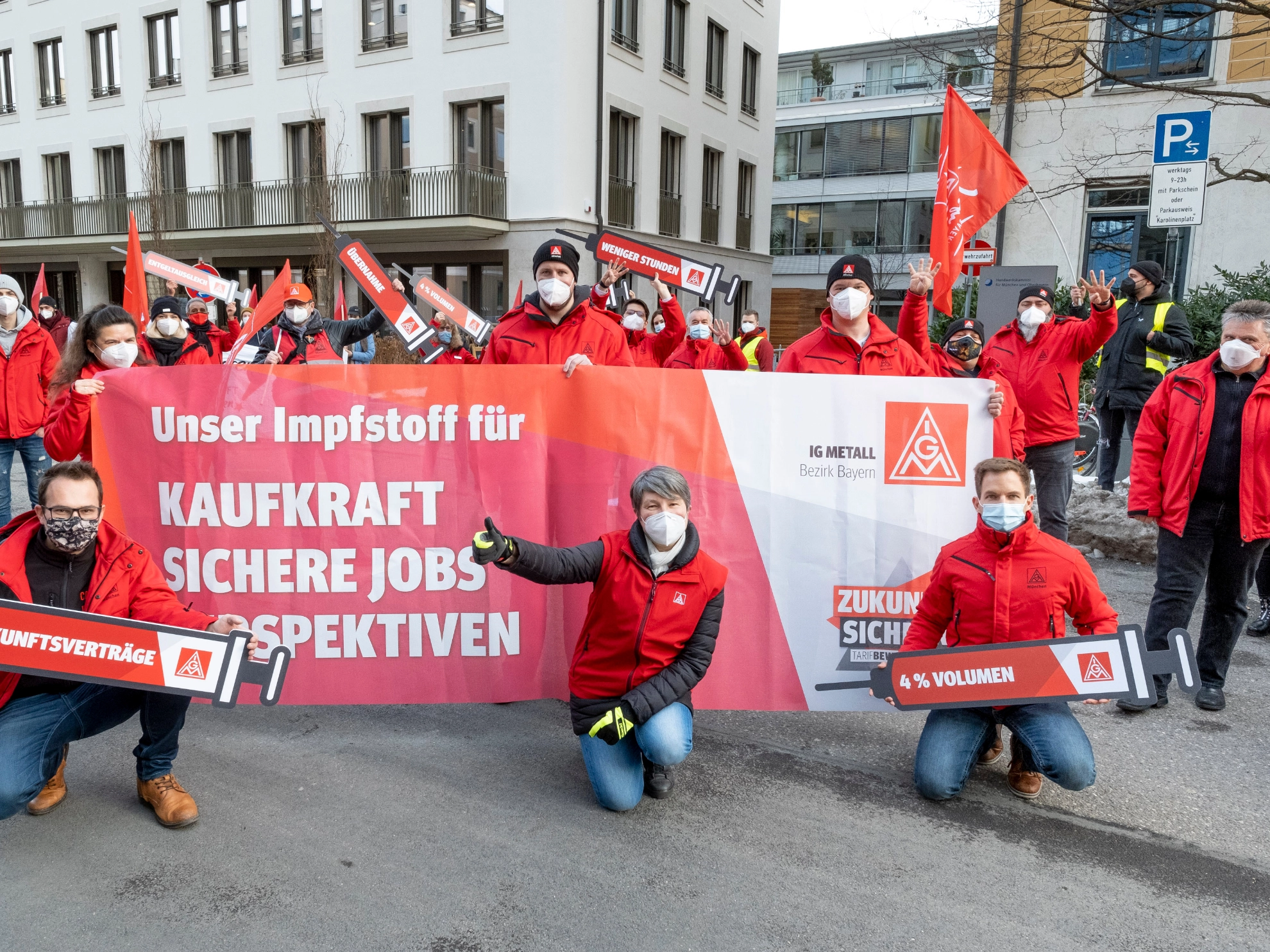 Demonstration vor dem vbm in München 2. Tarifrunde der M+E