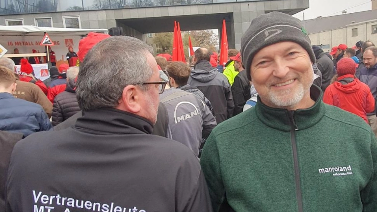  Kundgebung in Augsburg: MAN Energy Solutions, MT Aerospace, manroland Goss web systems