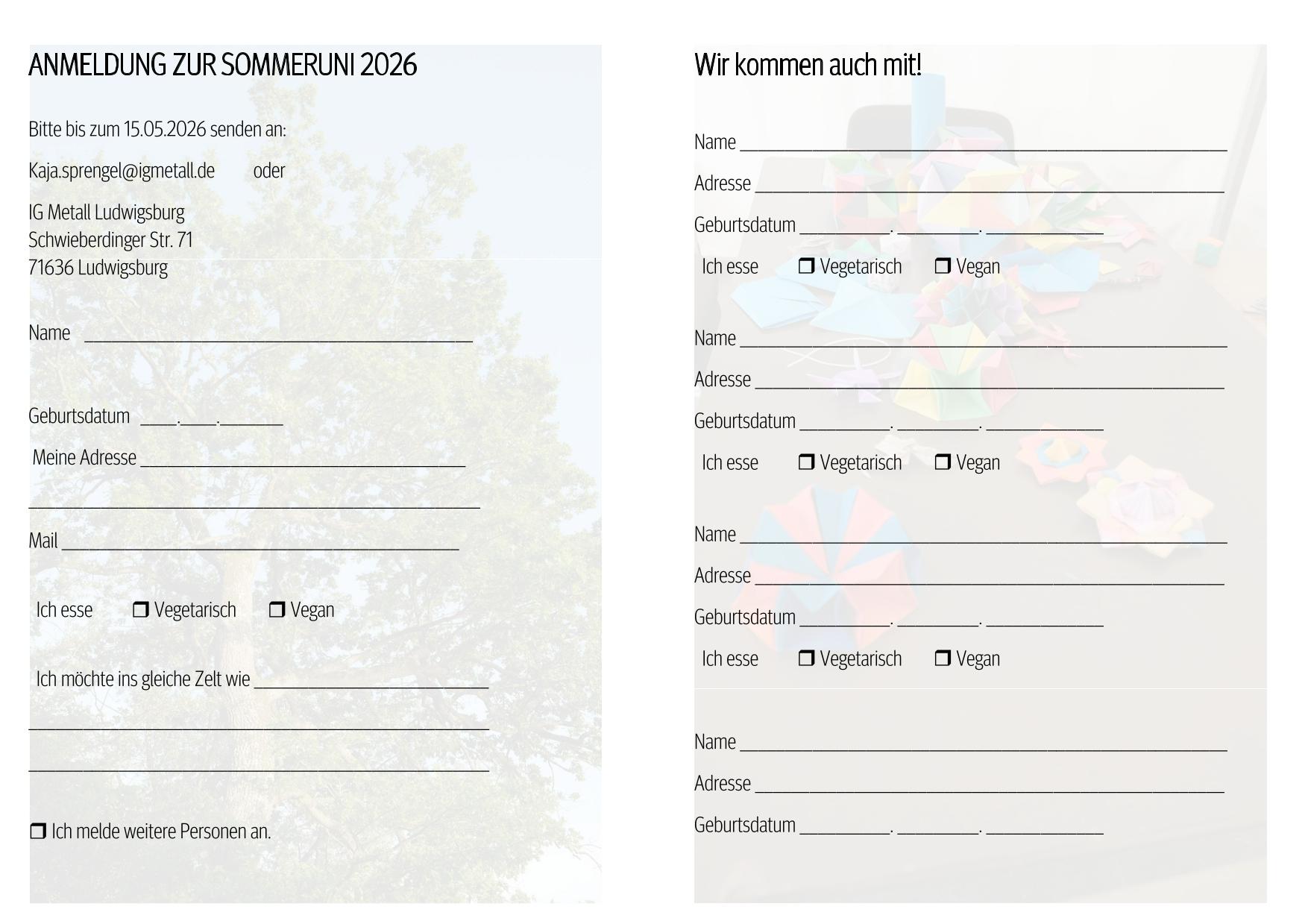 Anmeldung Sommeruni 