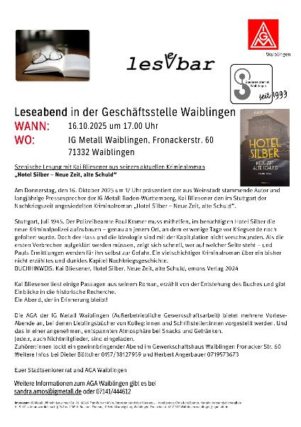 Einladung Leseabend 