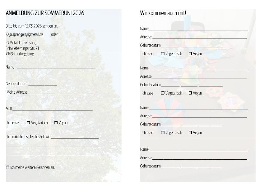 Anmeldung Sommeruni 